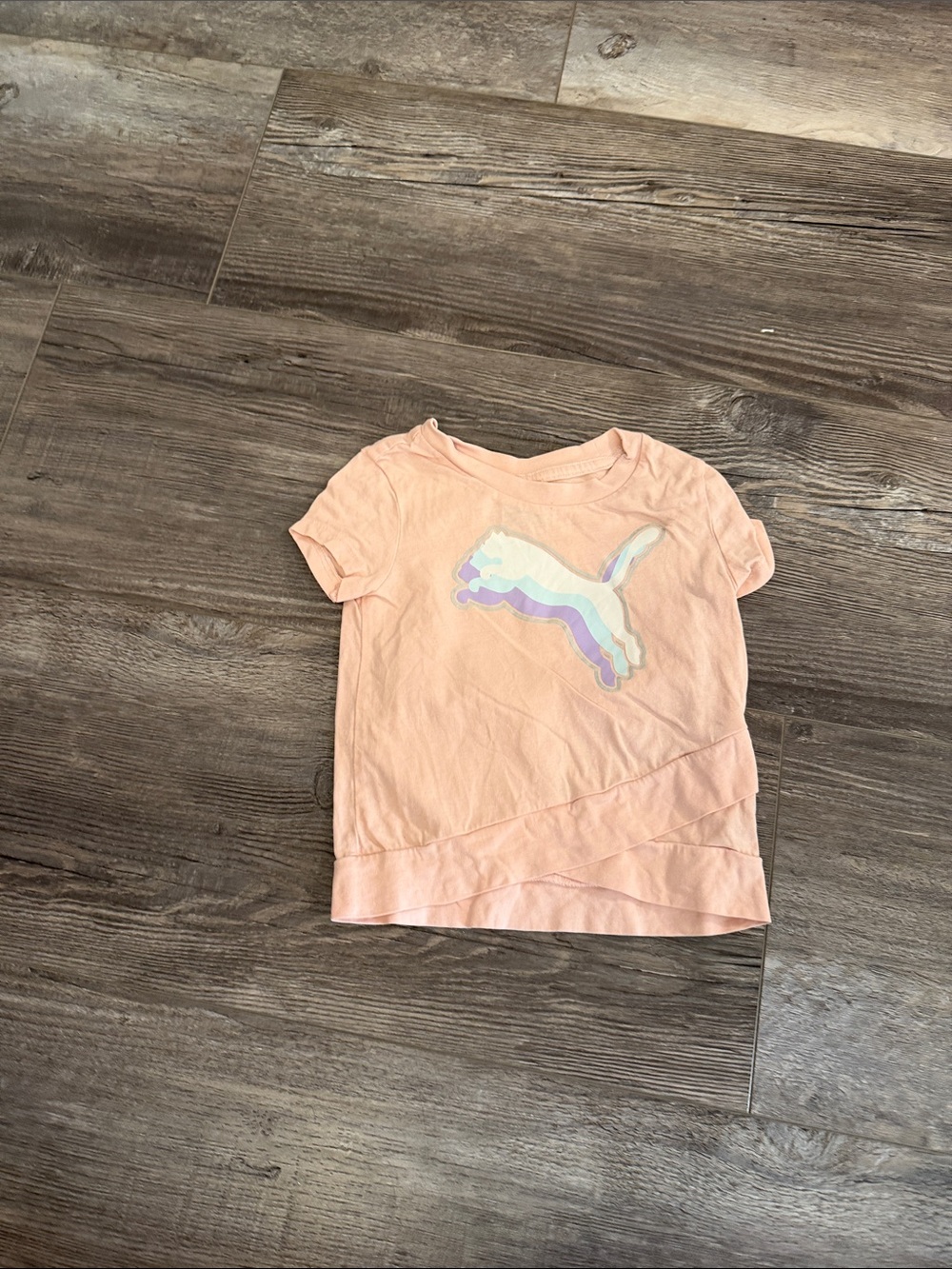 Puma Peach Short Sleeve Tee with Pastel Logo